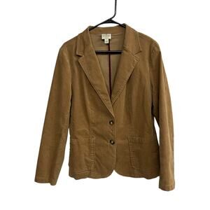 Quiet Luxury Corduroy Blazer St. John’s‎ Bay Tan Modern Vintage Workwear L
